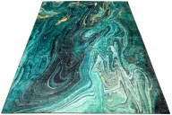 Dywany - Zielono Złoty Dywan W Stylu Glamour T3-B47 - miniaturka - grafika 1