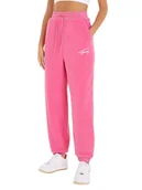 Spodnie damskie - Tommy Hilfiger Damskie Spodnie Dresowe Polarowe Tjw Signature Fleece Sweatpant Różowe Dw0Dw14435 To5 S - miniaturka - grafika 1