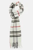 Apaszki i szaliki męskie - Szal Biały w Kratę Tartan Unisex - miniaturka - grafika 1