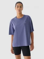 Koszulki sportowe damskie - Damski t-shirt oversize 4F x Anna Lewandowska 4FALSAW24TTSHF2192 - niebieski - 4F x AL - miniaturka - grafika 1