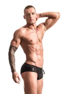 Kąpielówki męskie - Kąpielówki Aero Black (kieszonka Push-up) Czarny, L - miniaturka - grafika 1