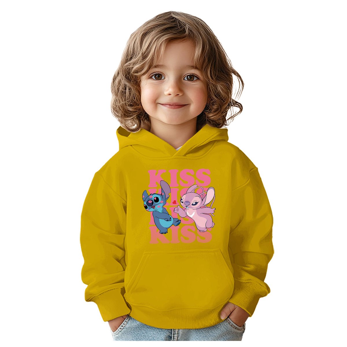 BLUZA DZIECIĘCA STITCH ANGEL ANDZIA KISS 110-116 Z KAPTUREM BAWEŁNIANA