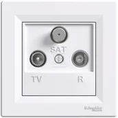 Gniazdka elektryczne - Gniazdo RTV-SAT przelotowe 4dB, białe ASFORA - miniaturka - grafika 1