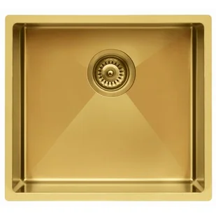 ZLEWOZMYWAK BERG ZŁOTY STALOWY QUADROGOLD - Zlewozmywaki - miniaturka - grafika 1
