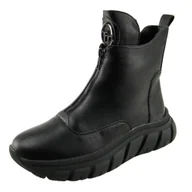 Botki damskie - Botki damskie ocieplane JEZZI ASA219-3 czarne - miniaturka - grafika 1