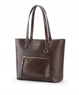 Torebki damskie - Torebka Damska Shopper Duża Mieści A4 PUCCINI Ciemnobrązowa BK2241227D-2D - miniaturka - grafika 1