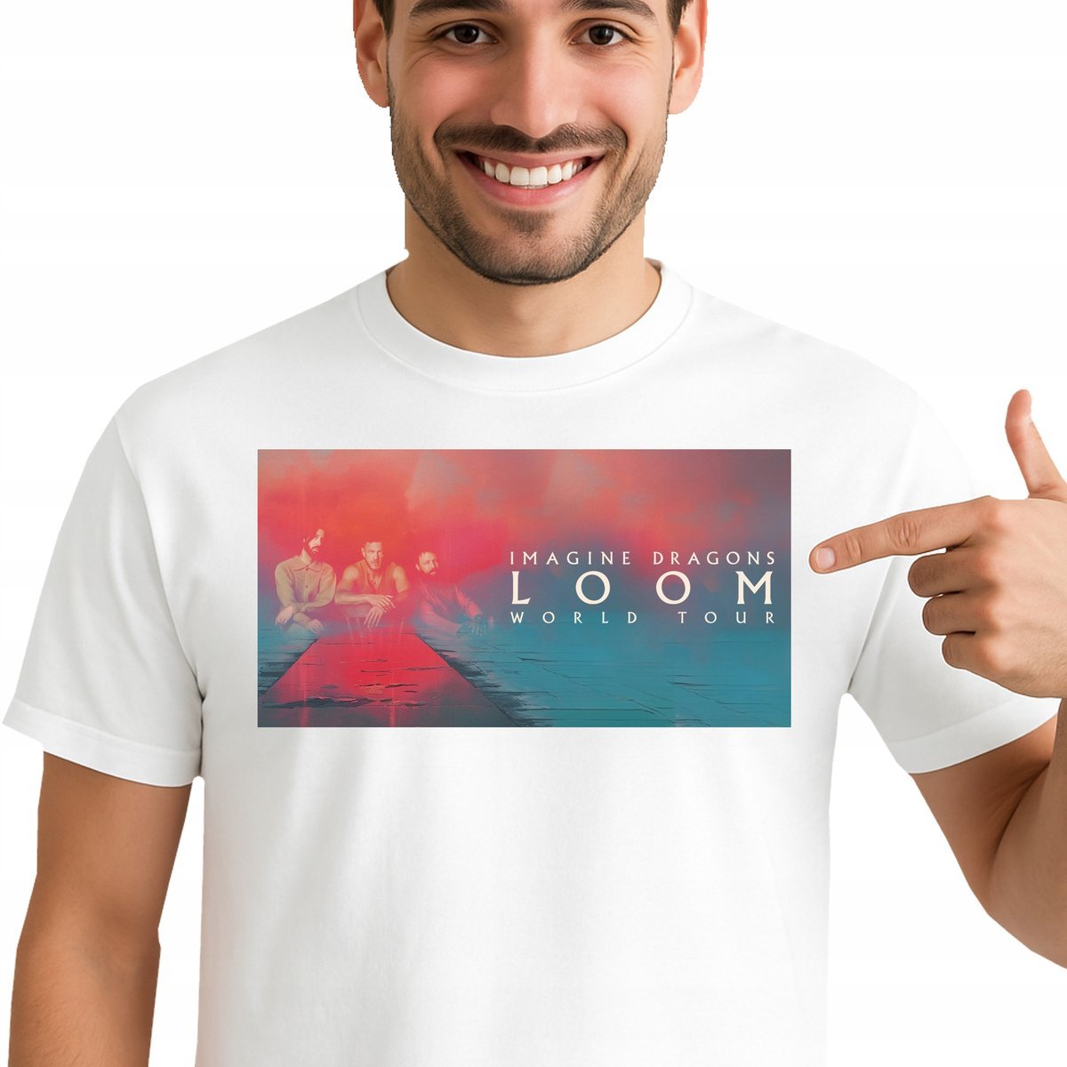 KOSZULKA IMAGINE DRAGONS LOOM WORLD TOUR TRASA 2025 WARSZAWA S 3475