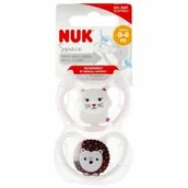 Smoczki uspokajające - Nuk Smoczek uspokajający silikonowy 0-6m Space 10730313 2 szt. - miniaturka - grafika 1
