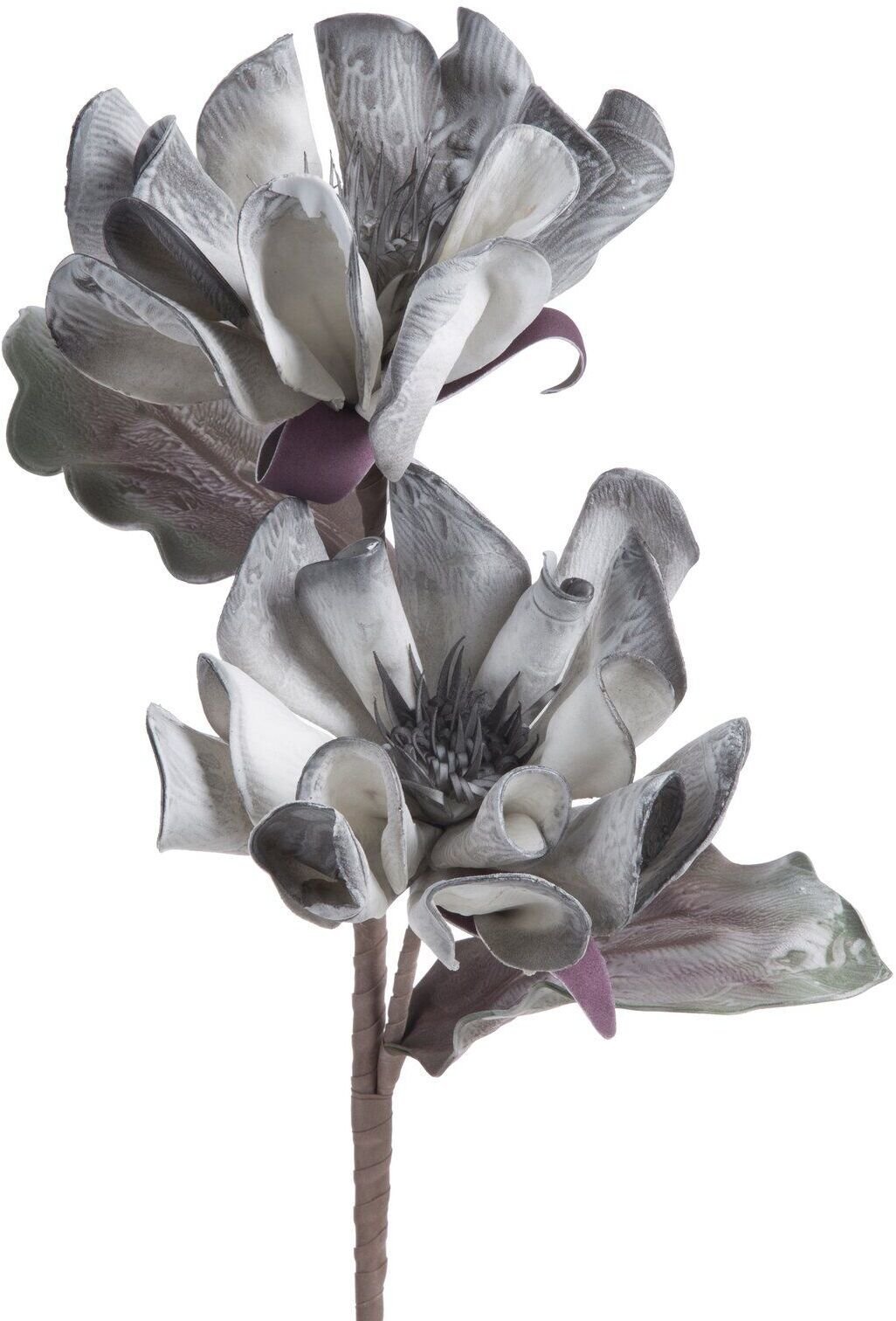 Eurofirany Kwiat sztuczny magnolia FLORE 72 cm srebrny x6