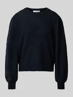 Swetry damskie - Sweter z dzianiny z bufiastymi rękawami model ‘SLFLULU’ - miniaturka - grafika 1