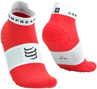 Skarpetki i podkolanówki sportowe - COMPRESSPORT Skarpety ProRacing Socks V4 RUN LOW Fluo Red/White - miniaturka - grafika 1