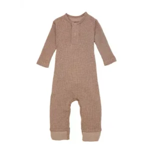 Lodger Pajacyk piżamka niemowlęca bawełniana brązowa Ciumbelle Beige rozm. 68 - Pajacyki dla niemowląt - miniaturka - grafika 1