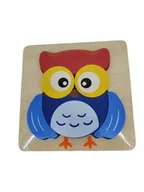 Sortery dla dzieci - Playtive kolorowe, drewniane puzzle 2D Sowa - miniaturka - grafika 1