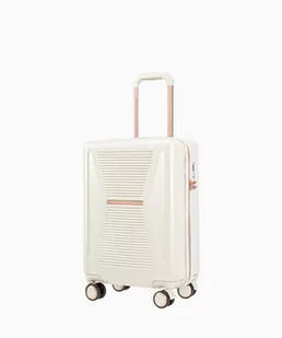PUCCINI Kabinowa biała walizka z elementami rose gold - Walizki - miniaturka - grafika 1