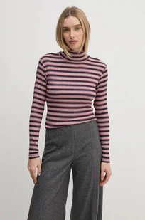 Pepe Jeans longsleeve EFELINA damski kolor czerwony z półgolfem PL505936 - Bluzki damskie - miniaturka - grafika 1