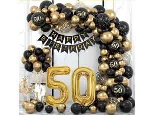 Zestaw balonów do girlandy balonowej na pięćdziesiątkę - 80 szt. - Balony i akcesoria - miniaturka - grafika 1