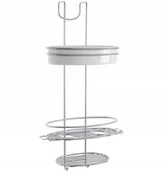 Półki łazienkowe - Metaltex 403712322 Orbit regał z 1 małe elementy miejsce do przechowywania różnych rzeczy pod prysznic, 3 pięter, metal, chrom/biały, 13 x 29 x 58 cm 403714322 - miniaturka - grafika 1