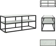 Szafki RTV - vidaXL Szafka pod TV czarna z hartowanego szkła o marmurowym wyglądzie 100x40x40 cm - Meble TV - miniaturka - grafika 1