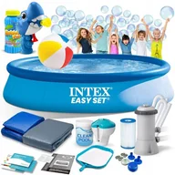 Baseny ogrodowe - Basen ogrodowy rozporowy 396 x 84 cm 15w1 INTEX 28142 + maszynka do baniek - miniaturka - grafika 1