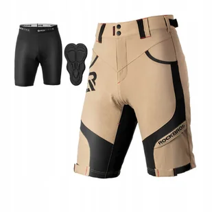 Krótkie spodenki rowerowe 2w1 Rockbros [Kolor Brązowy, Rozmiar 4XL] - Spodenki rowerowe - miniaturka - grafika 1