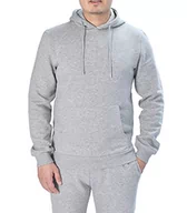 Swetry męskie - M17 Męska bluza z kapturem na co dzień bluza z kapturem sweter klasyczna prosta kurtka z długim rękawem z kieszenią (L, Grey Marl), grey marl, L - miniaturka - grafika 1