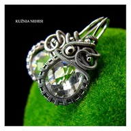 Kolczyki - Kolczyki Dragony - Kryształ Górski Srebro - miniaturka - grafika 1