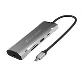 Czasopisma - Stacja dokująca j5create 4K60 Elite USB-C 10Gbps Mini Dock 1x4K HDMI/2xUSB 3.1/2xUSB-C/Card Reader/1xRJ45 Gigabit; kolor srebrny JCD393-N - miniaturka - grafika 1