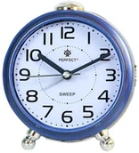 Zegary - Perfect Budzik BB08902 niebieski 8,5 cm drzemka podświetlenie cichy chód - miniaturka - grafika 1