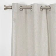 Firany - Firana Dolomiti z bawełny gładkiej, szara, z przelotkami, 140x280cm - miniaturka - grafika 1