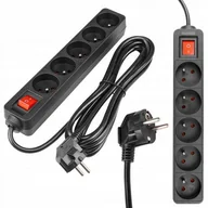 Listwy zasilające - Przedłużacz Silo 5 gniazd z ochroną przeciwprzepięciową 3680W - miniaturka - grafika 1