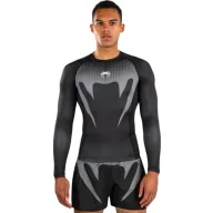 Kimona, stroje i obuwie - Venum Rashguard Długi Rękaw Long Sleeve No Gi Black/Grey - miniaturka - grafika 1
