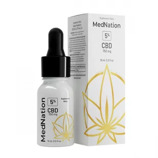 MED NATION Olejek CBD GOLD 750mg 5% 15ml Med Nation TOW017715 - Suplementy naturalne - miniaturka - grafika 1
