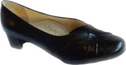 BnW Skórzane czarne i beżowe czółenka o tęgości H - Czółenka - miniaturka - grafika 1