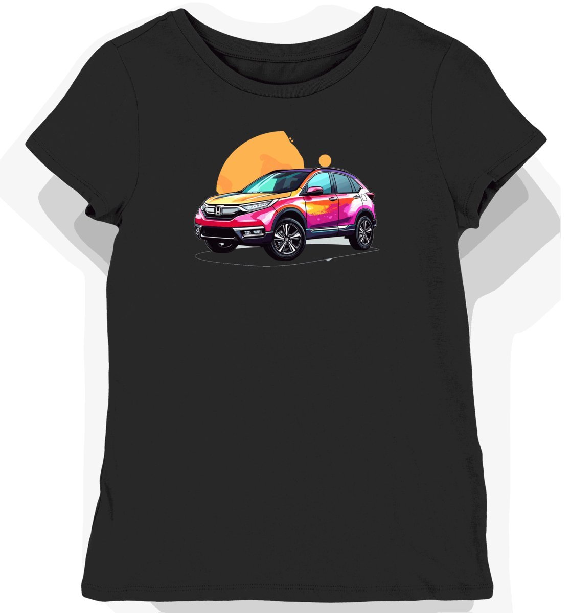 Koszulka damska czarna z eleganckim motywem Hondy CRV XXL
