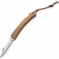 Noże - NÓŻ SKŁADANY turystyczny PODRÓŻNY stal nierdzewna + drewno Z BLOKADĄ - miniaturka - grafika 1