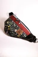 Nerki - Granatowa damska nerka w kwiaty vintage KOLOROWY OBRAZ - miniaturka - grafika 1