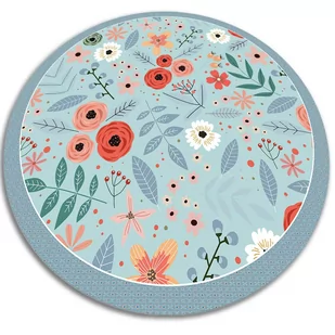 Wewnętrzny dywan okrągły winylowy łąkowe kwiaty fi120 cm - Dywany - miniaturka - grafika 1