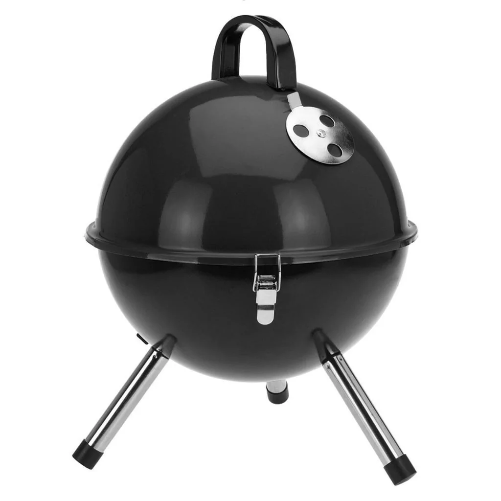 Grill ogrodowy okrągły węglowy czarny  bbq 31 cm