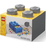 Pojemniki na zabawki - Lego Szuflada Klocek Brick 4 Ciemnoszary) - miniaturka - grafika 1