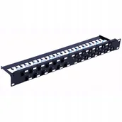 Pozostałe akcesoria sieciowe - Techly 367836 Patch panel 24x Keystone RJ45 Cat6a UTP, 1U, porty ukośne - miniaturka - grafika 1
