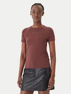 Koszulki i topy damskie - Patrizia Pepe T-Shirt 2M4549/J416-B887 Brązowy Reglan Fit - miniaturka - grafika 1
