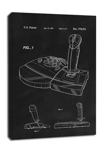 Patent, Joystick Do gier 1997 Czarny - obraz na płótnie Wymiar do wyboru: 40x60 cm - Obrazy i zdjęcia na płótnie - miniaturka - grafika 1
