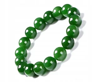 PIĘKNA BRANSOLETKA Z KAMIENIA, BRANSOLETA NATURALNY KAMIEŃ JADEIT - 8,5MM - Bransoletki - miniaturka - grafika 1