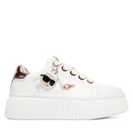 Sneakersy damskie - Sneakersy KARL LAGERFELD KL42376T Biały - miniaturka - grafika 1