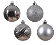 Bombki - Bombki srebrne połysk/mat/brokat mix zestaw 100szt - miniaturka - grafika 1