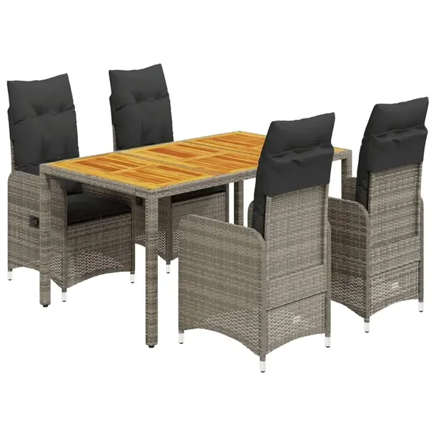 Zestaw Mebli Ogrodowych z Rattanu PE, Stół 150x90x75 cm, Krzesła 54,5x58