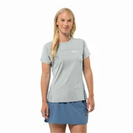 Koszulki i topy damskie - Damska koszulka Jack Wolfskin PRELIGHT CHILL T W cool grey - XS - miniaturka - grafika 1