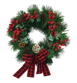 Ozdoby bożonarodzeniowe - TRADYCYJNY STROIK ŚWIĄTECZNY KRÓLEWSKI SZYSZKI + JARZĘBINA 38cm - miniaturka - grafika 1