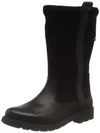 Kozaki damskie - Clarks dziewczęce kozaki Astrolhi Gtx K Chelsea, czarny - czarna skóra - 33 EU - miniaturka - grafika 1