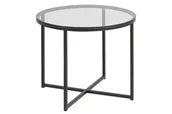 Ławy i stoliki kawowe - Stolik kawowy Cross przezroczysty, czarny okrągły Actona - miniaturka - grafika 1